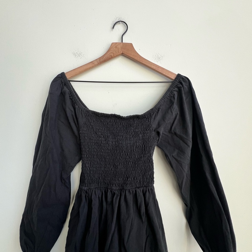 Free People Beach Colette Convertible Smocked Mini Dress Black boho cottage - Picture 15 of 16